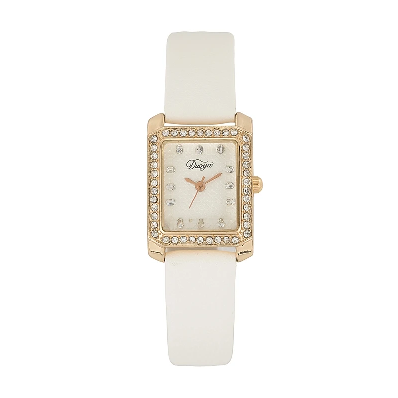 

Manufacturer direct sale cross border foreign trade women's watch square Diamond Fashion Women's watch imitation leather quartz