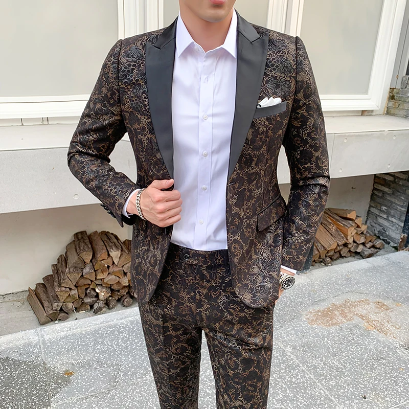 Роскошный Рождественский костюм новый дизайн мужские стильные костюмы с