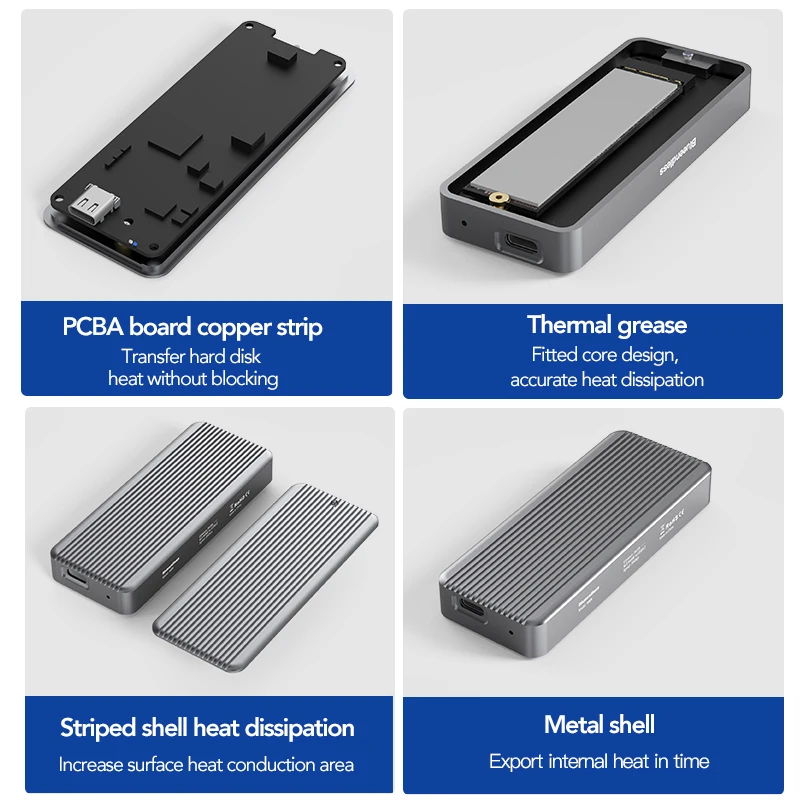 Чехол Blueendless LSDT 20 Гбит/с M.2 NVME SSD с адаптером картой типа C корпус для 2230 2242 2260 2280