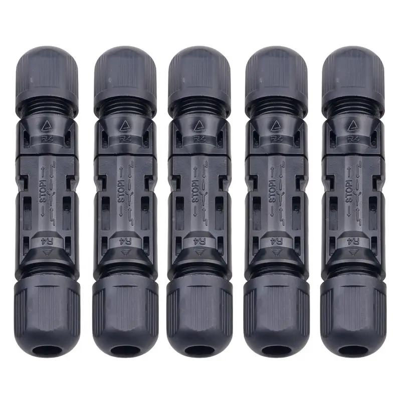 5 Pair MC4 Male/Female Solar Panel Cable Connectors Double Seal Rings for Better Waterproof Effect |