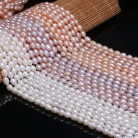 new aa grade oval pink purple white pearl beads simple and stylish diy jewelry gift size 6 7mm