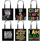 Модная Холщовая Сумка на плечо Pride BLM, американская африканская сумка, женские сумки для покупок, дорожная сумка для взрослых, сумки-тоуты из живой ткани
