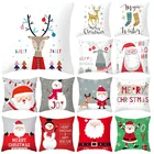 PATMATE Рождество Рождественский Чехол на подушку украшения для дома диван 2020 рождественские подарки Санта Клаус полиэстер наволочка 45*45
