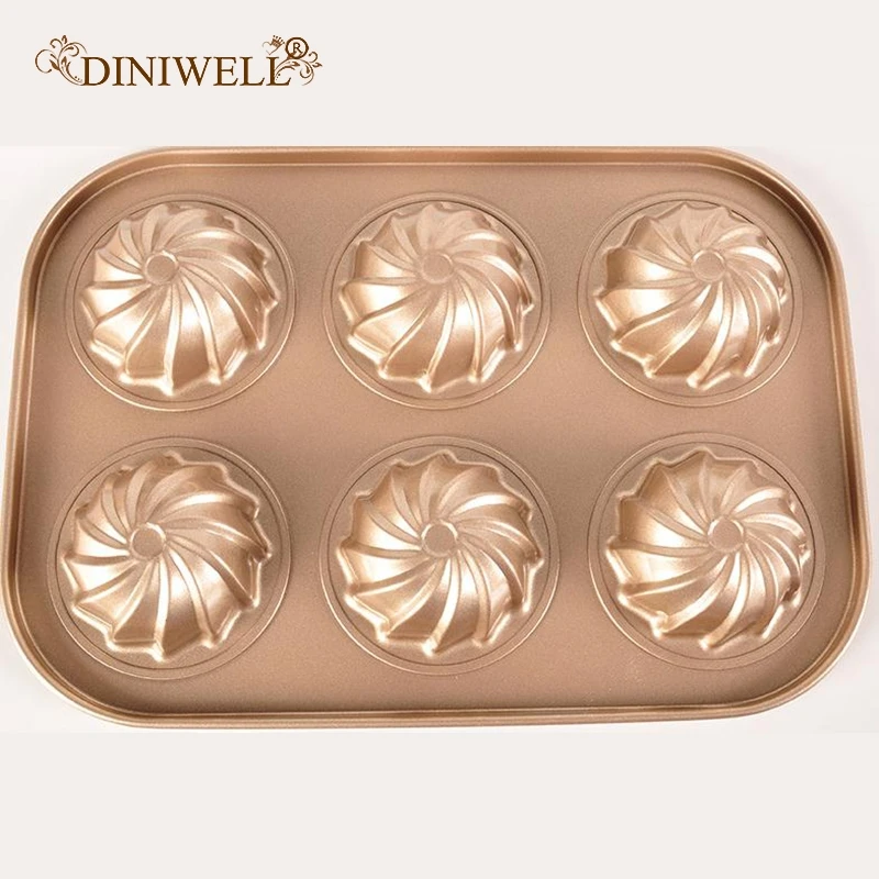 DINIWELL 6 полостей спиральная форма для сковороды пирожные мороженое формы торта