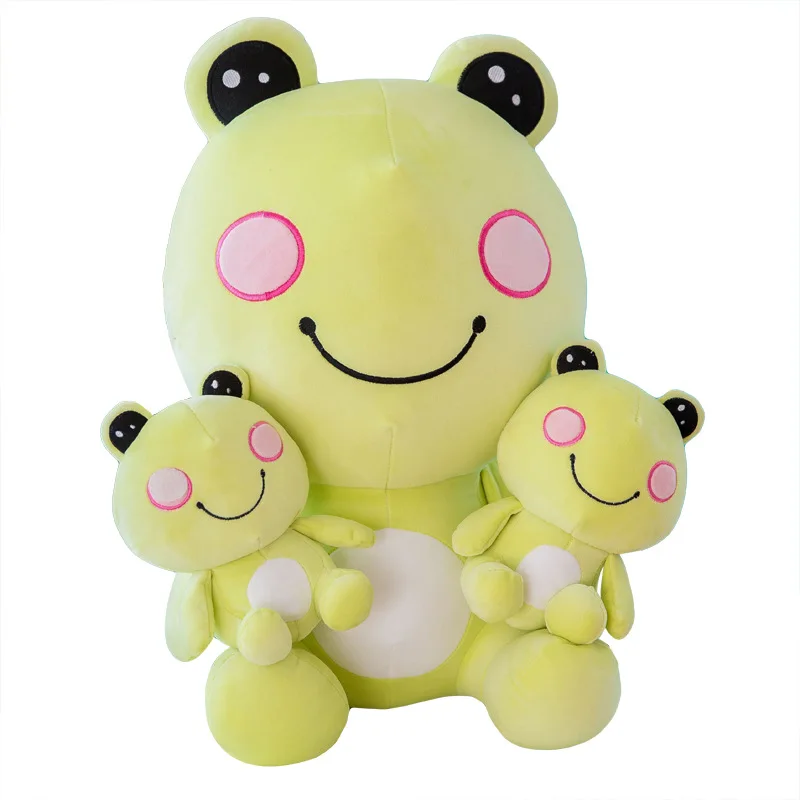 

Kawaii 25/40/60cm Funny Green Frog Plushie Toys Soft Stuffed Cartoon Animals Doll Kids Accompany Girl Boys Best Birthday Gifts