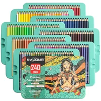240 color luxury shockproof tin box colored pencil set professional sketch hand painted oily colored pencil art drawing gift set