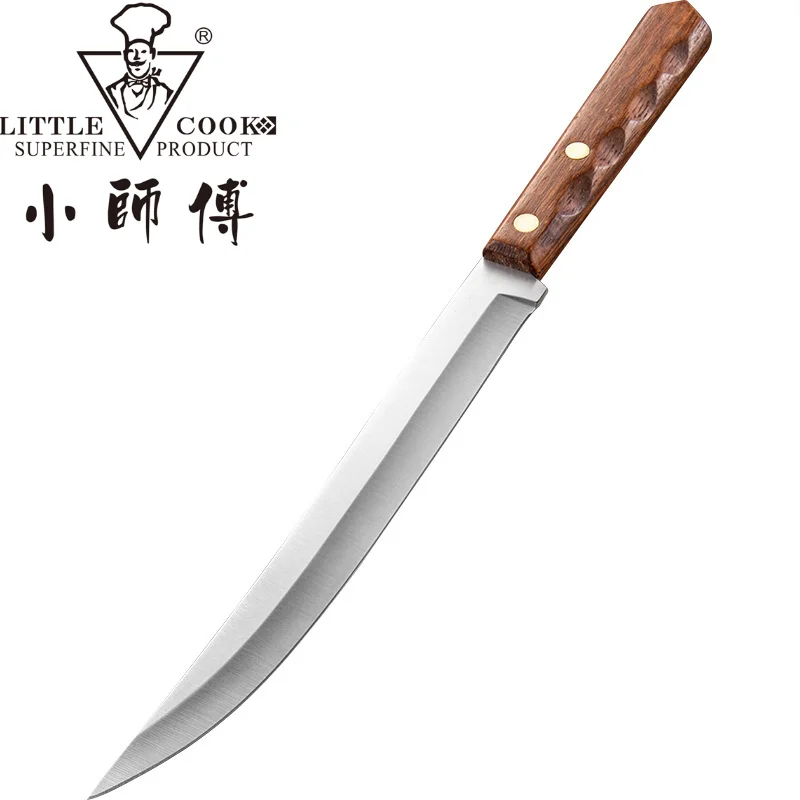 

Little Cook Handmade 7inch Kitchen Bread Knife Full-tang Fixed Blade Chef Knives Meat Cleaver Cooking Tools Accessories Gadgets