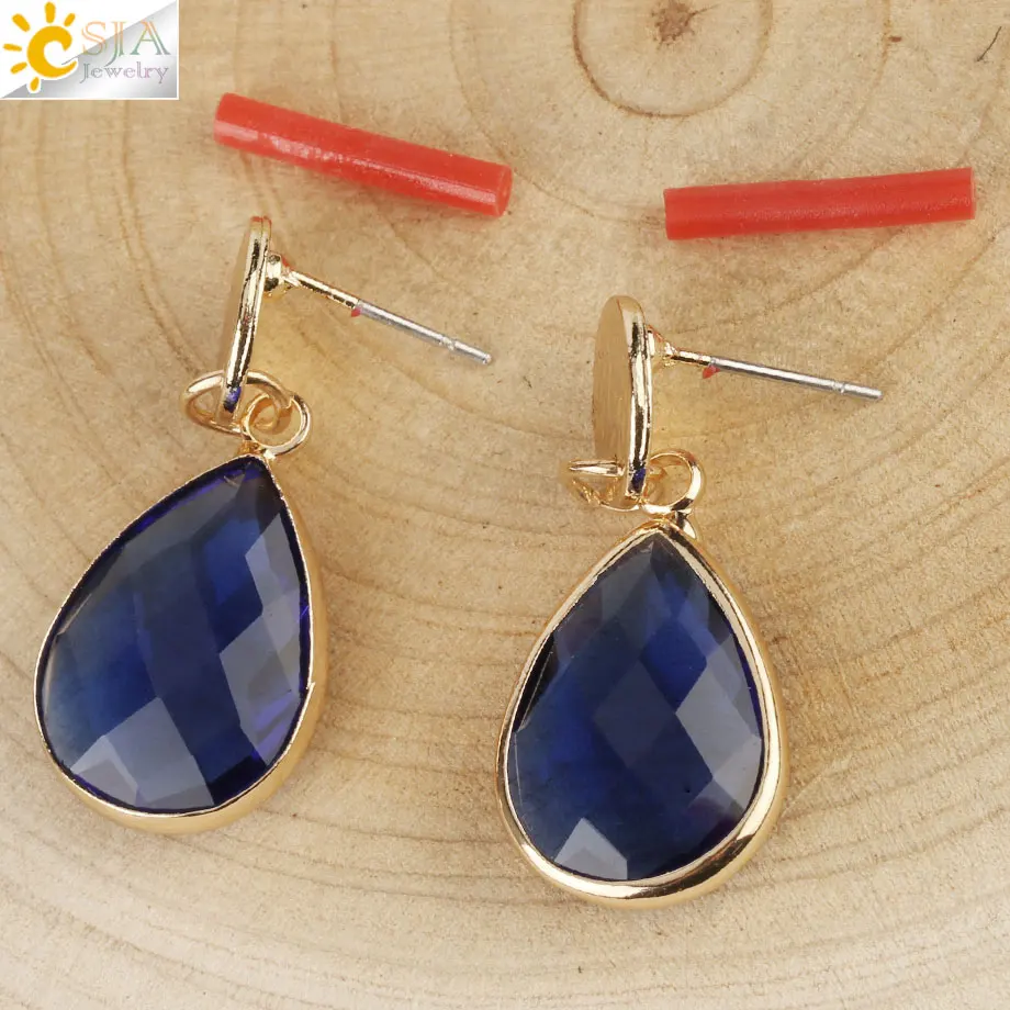 CSJA серьги-гвоздики золотого цвета в форме капли воды ранранранского Подвесные