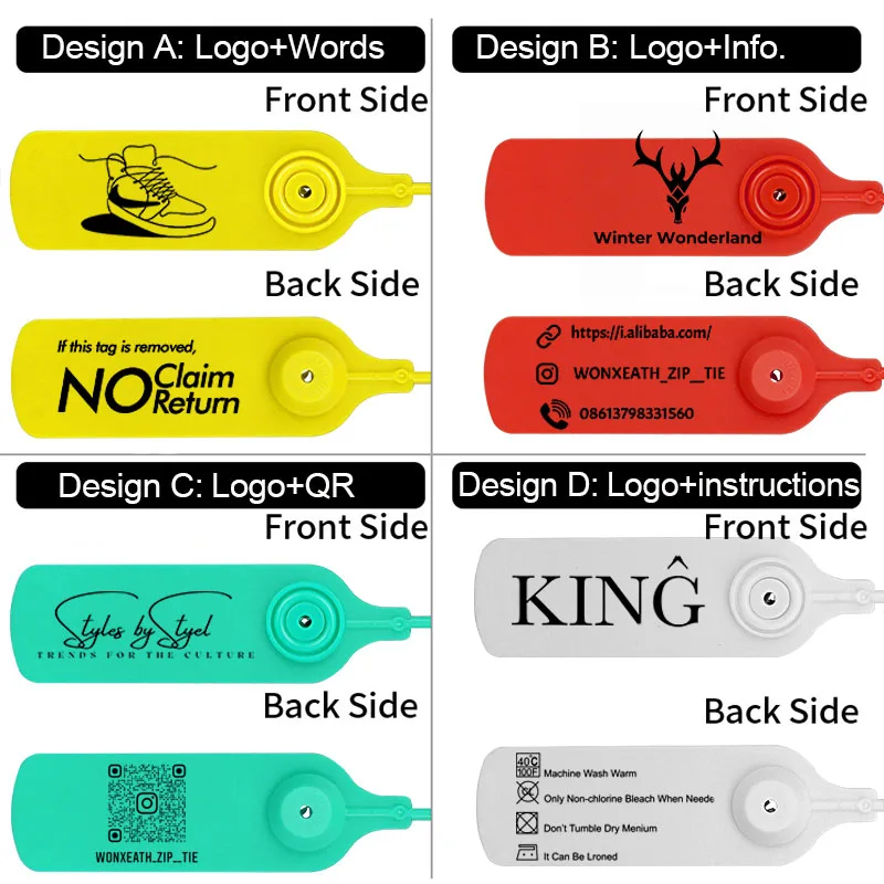 100 шт. Персонализированные Бирки Для одежды на заказ пластиковые одноразовые