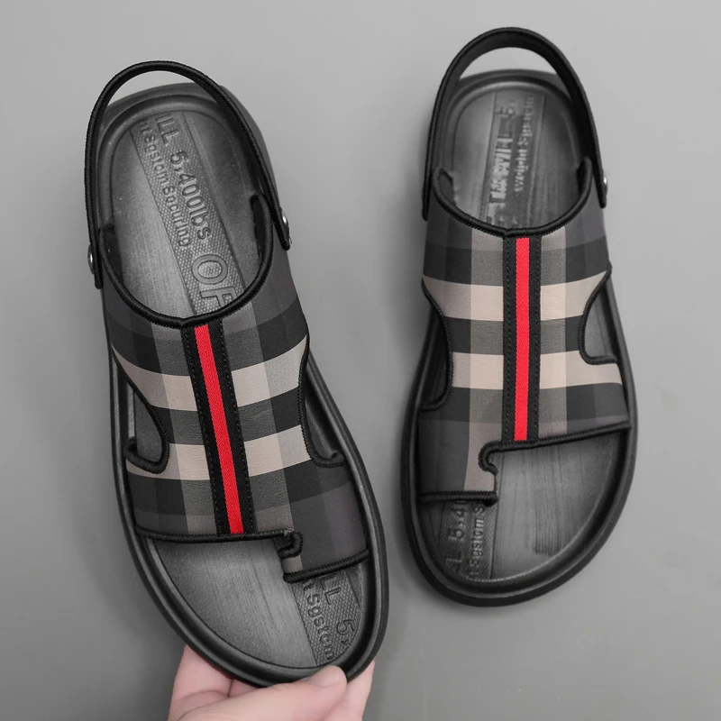 

Сандалии мужские для отдыха на открытом воздухе, Нескользящие пляжные роскошные босоножки, сандалии двойного назначения на мягкой подошве,...