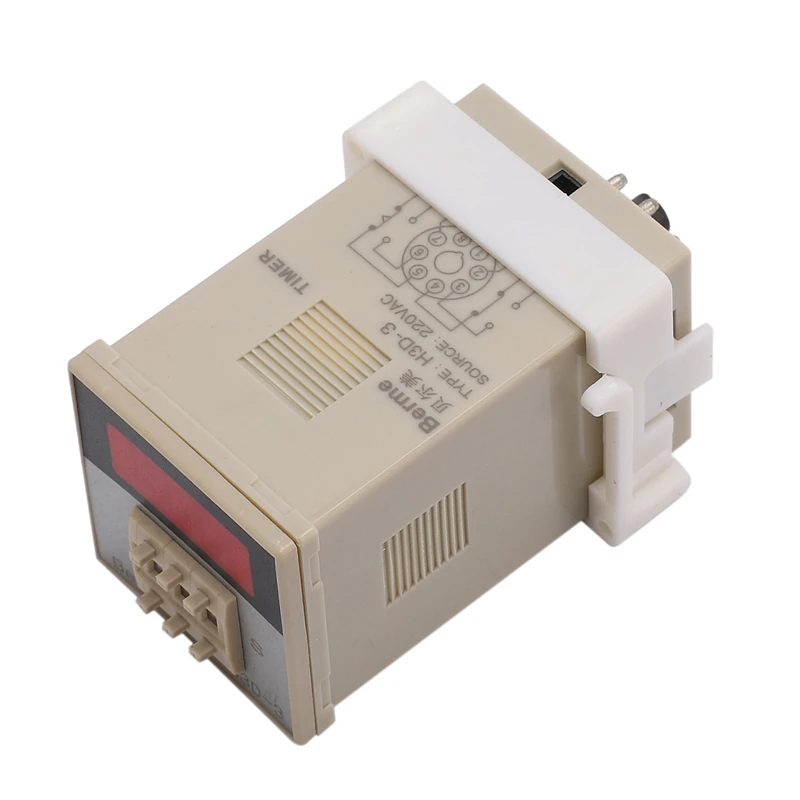 H3D-3 AC220V Digital LED Delay Time Relay Timer Control Switch 999 SEC 8-Pin Flame-Retardant PVC Shell | Инструменты