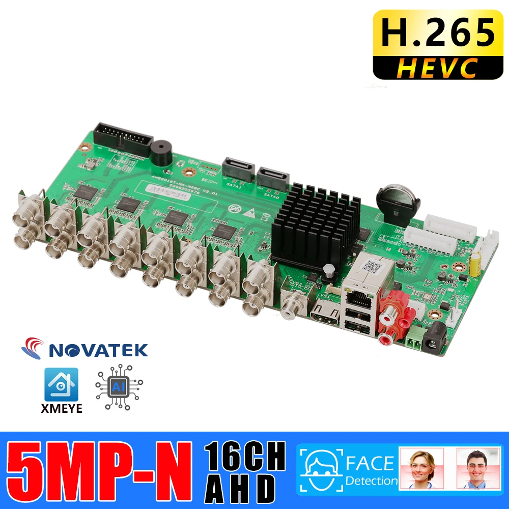 H.265 16ch AHD DVR 5MP N CCTV 16Ch гибридный видеорегистратор с камерой Onvif Coxial Control P2P