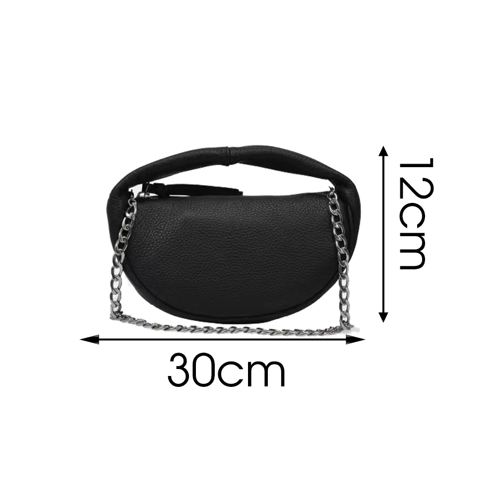 

Fashion Pleated Soft Pu Leather Single Armpit Bag Women Thick Chain Candy Color Clutch High-Quality Pu Leather Female Handbags