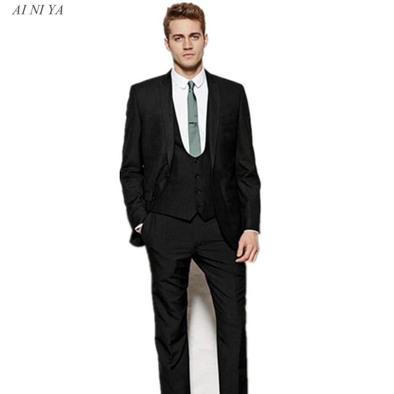 

Formal Style Bridegroom Men Suit Wedding Slim Fit Custom Tuxedo Business Men's suits 3 piece set (jacket+pants+vest)