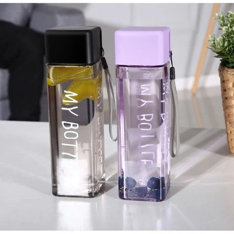 Простая Корейская чашка пластиковая прозрачная розовая портативная креативная