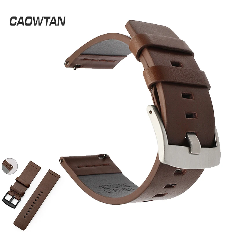 Ремешок из натуральной кожи для наручных часов быстросъемный браслет Samsung Galaxy Watch