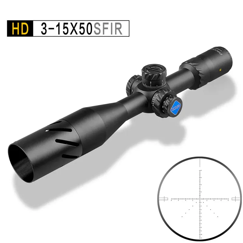 Дальность обнаружения HD 3-15X50SFIR охотничьи Тактические винтовки прицел Запираемые башенки красный зеленый с подсветкой сетка оптические прицелы