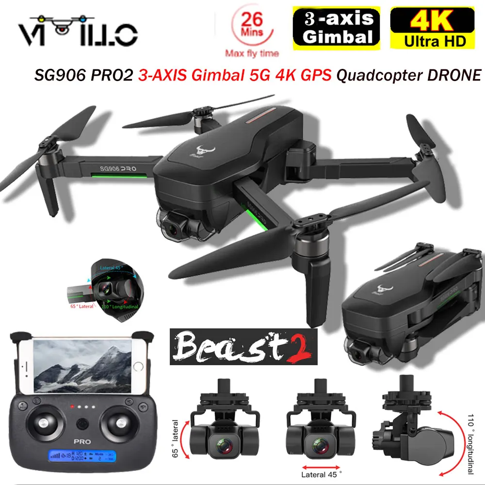 Vimillo SG906 PRO2 4k Профессиональный беспилотные летательные аппараты с Камера GPS 5G Wi Fi