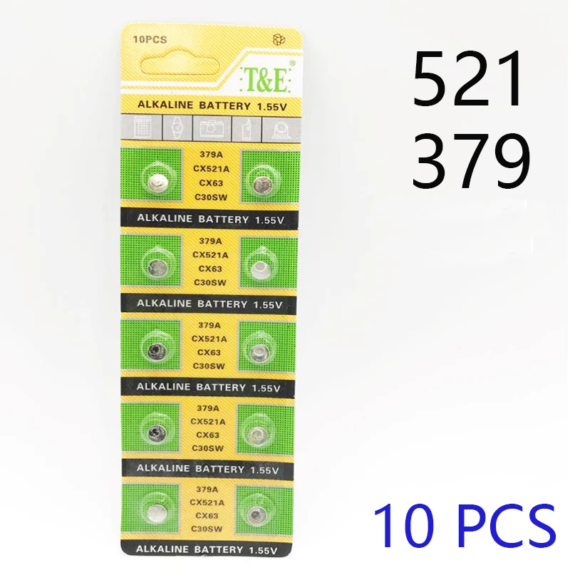 10 шт. 379 батарея AG0 LR521 521 1 55 в sr521sw CX63 щелочные часы кнопка для часов игрушки