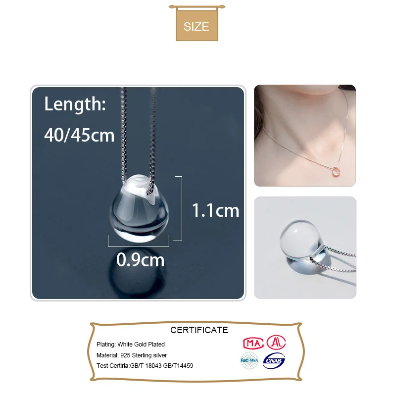 Trustdavis серебро 925 пробы модное белое прозрачное короткое ожерелье с подвеской