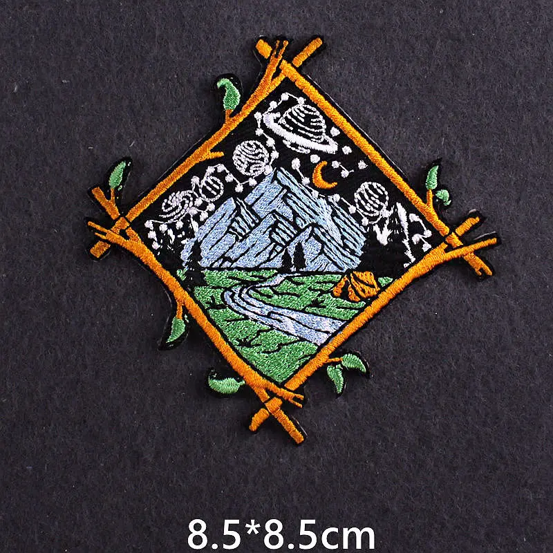 Нашивки с натуральными горами на одежду наклейки куртку аппликация