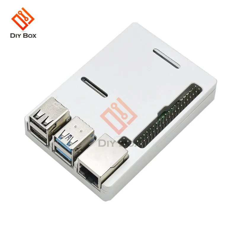 Silver shell Raspberry Pi 4 Чехол RPI 4B CNC металлический корпус из алюминиевого сплава серебристый/черный защитный корпус из сплава для Raspberry Pi 4 - Цвет: Silver shell