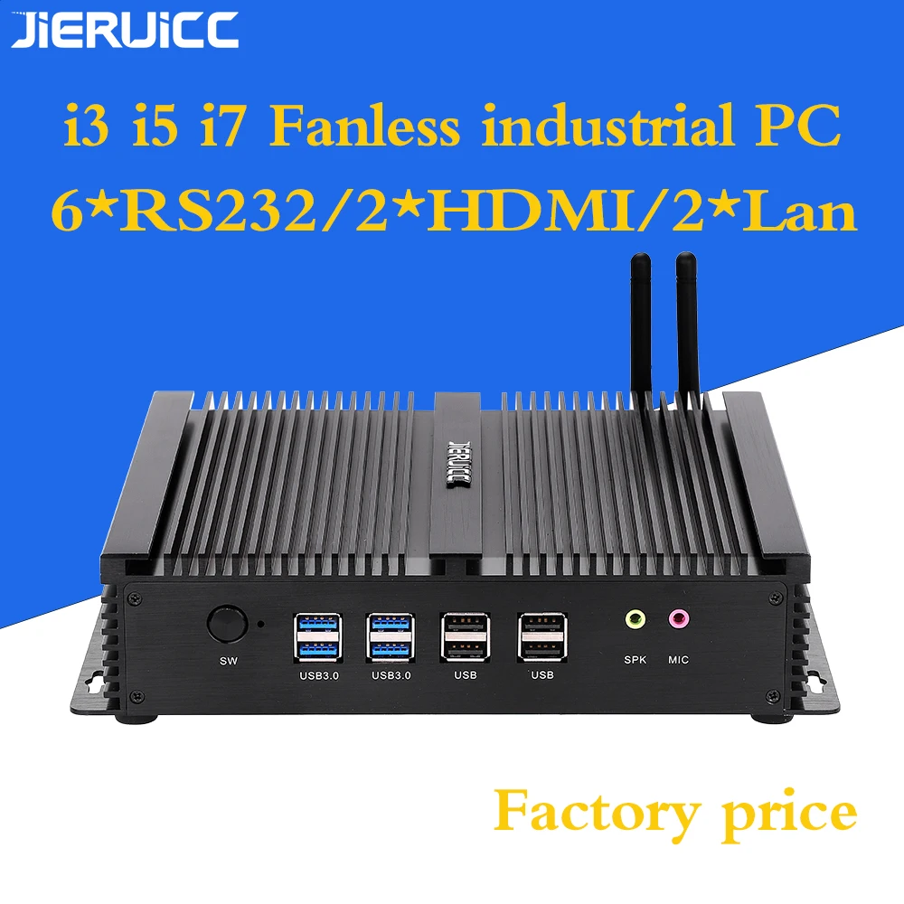 Cheap Industrial PC Fanless Intel Core I3 4010U i5 4200u i7 4500u NUC Barebone Mini with 6COM DUAL LAN Port 2 hdmi | Компьютеры и офис