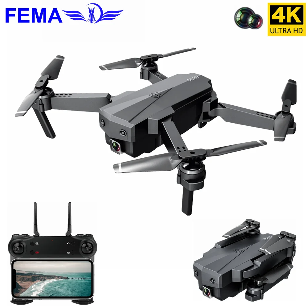 FEMA SG107 Wifi FPV с 4K широкоугольной камерой мини Дрон складной Радиоуправляемый