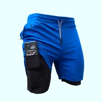 fitness shorts men 2 in 1 double deck quick dry jogging gym running training sports shorts men summer shorts solid color