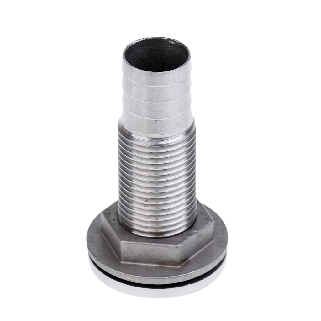 

Marine Boat Thru Hull Drain - Yacht Fitting Hose Barb Connector, Stainless Steel