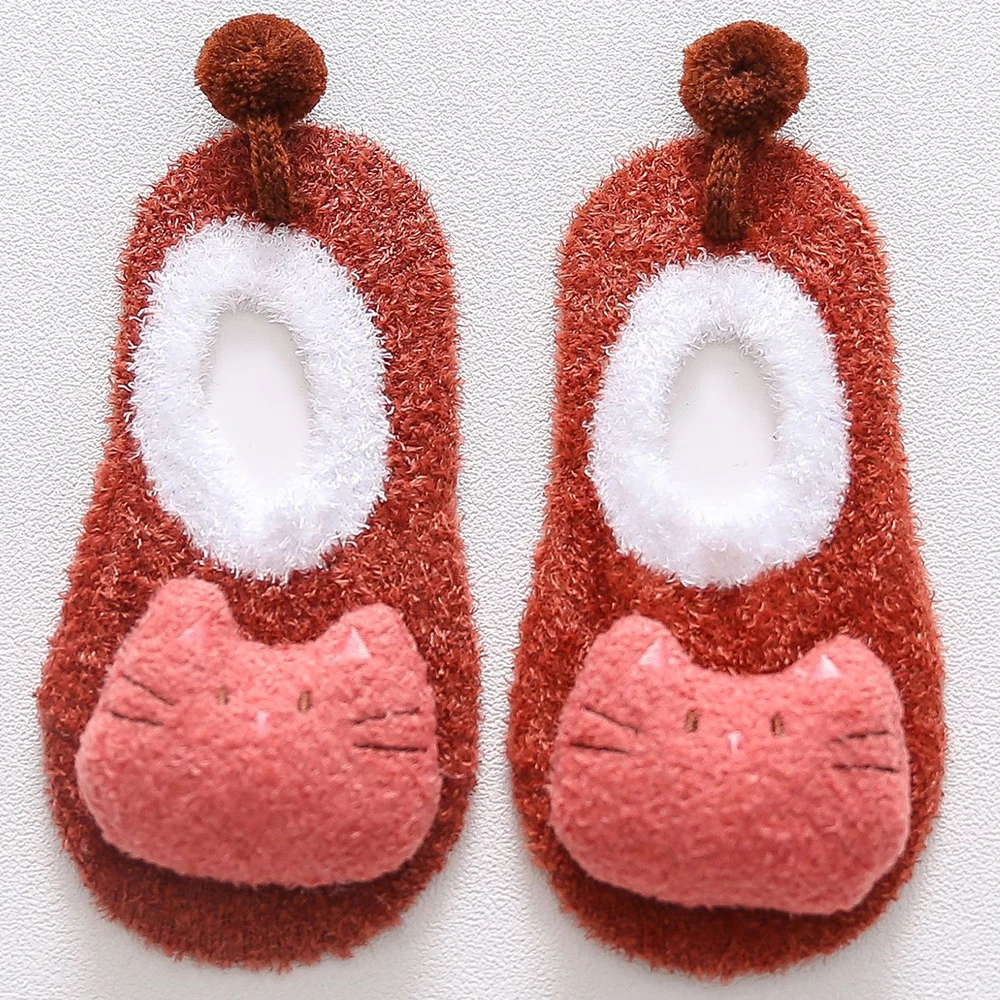 Для малышей носки с рисунками зверей из мультфильмов тапочки для новорожденного