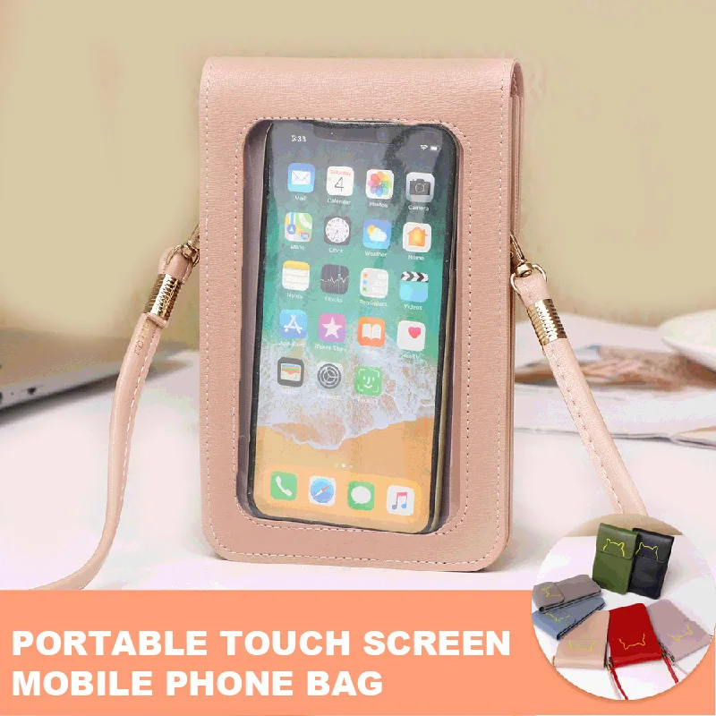 

Touches Screen PU Leather Change Bag Women Crossbody Mobile Phone Pouch Wallet d88