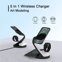 3 in 1 magnetic wireless charger for iphone 13 12 pro max fast wireless charging station desktop stand for iwatch 7 airpods pro