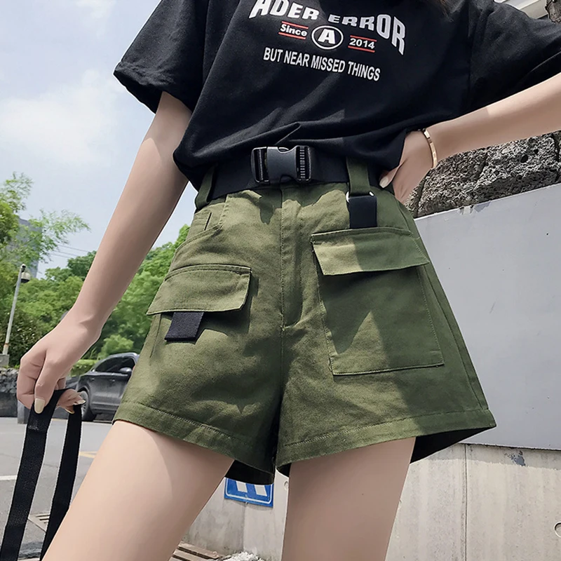 

Женские шорты-карго URSPORTTECH, летние шорты болотного цвета, повседневные, размера плюс