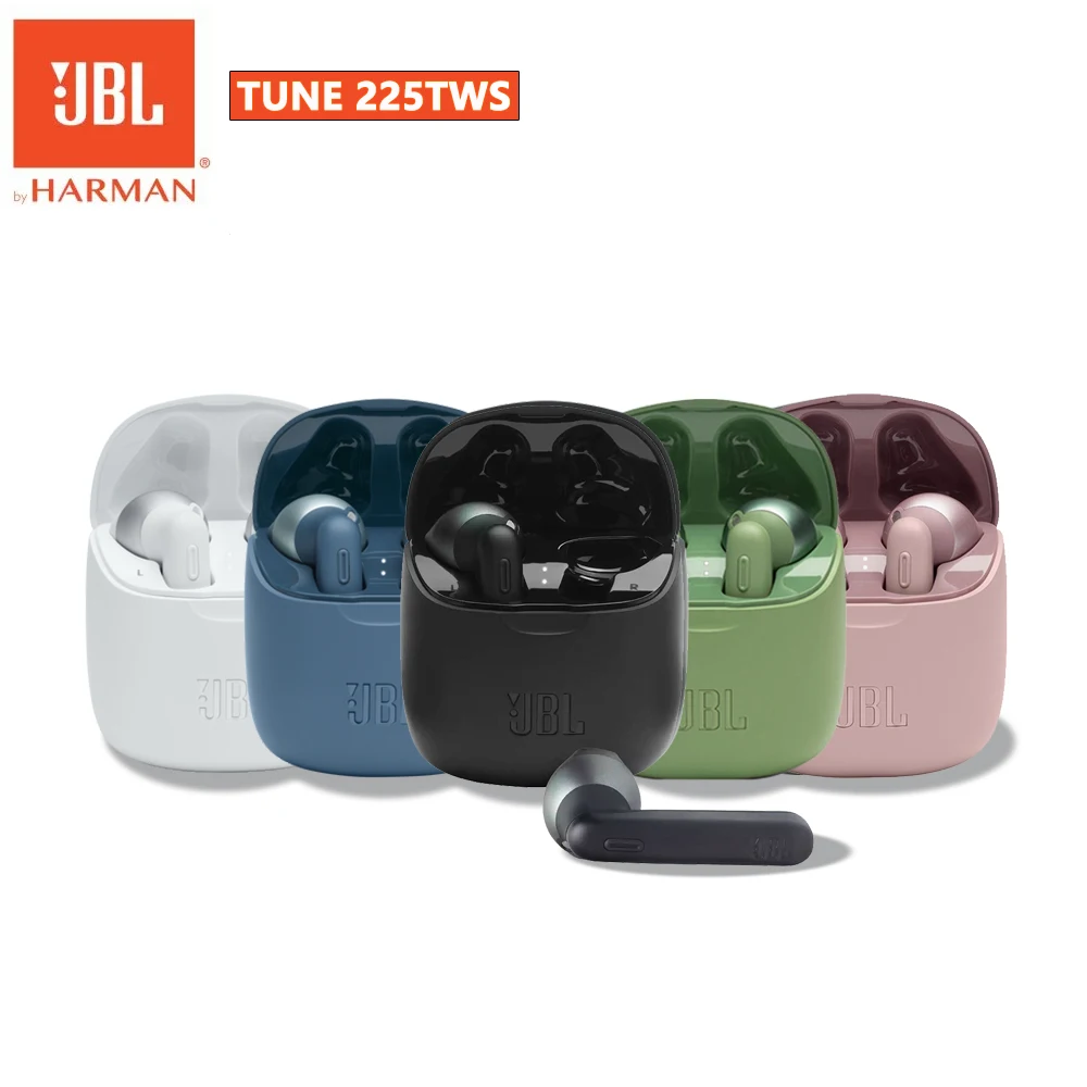 

JBL Tune 225 TWS Wireless Bluetooth Earphone T225 Sports with Mic Charging Case Earbuds Deep Bass Headphones Waterproof Headset