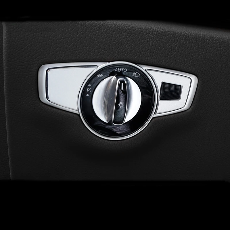 

Car Styling Interior Headlight Switch Buttons Decorative Frame Cover Trim Sticker for Mercedes Benz GLC C E S Class W205 W213