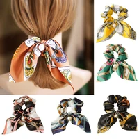 chiffon bowknot hair accessories scrunchies hair ties women pearl rubber bands ponytail holder hair rope woman accesories