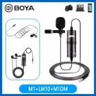 BOYA BY-M1DMM1LM10, петличный микрофон для записи аудио и видео, зажим для микрофона для iPhone, Android, Mac, DSLR, видеокамеры, записывающее устройство