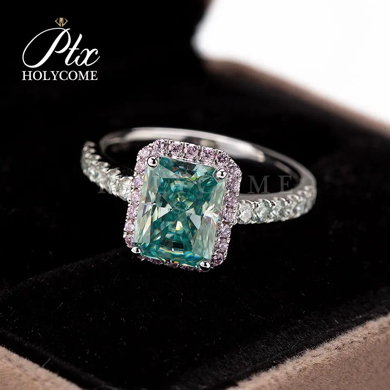 Белое золото 14 карат голубого цвета с бесплатной доставкой Муассанит Главный