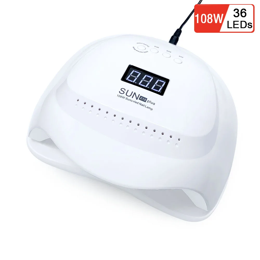 Сушилка для ногтей SUNZ 19 Plus УФ светодиодный LED 108 ВТ лампа отверждения гель лака с