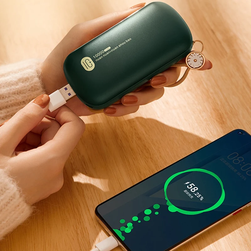 Грелка для рук с USB и Мощность Bank 2 в 1 самонагревающийся браслет большого Ёмкость