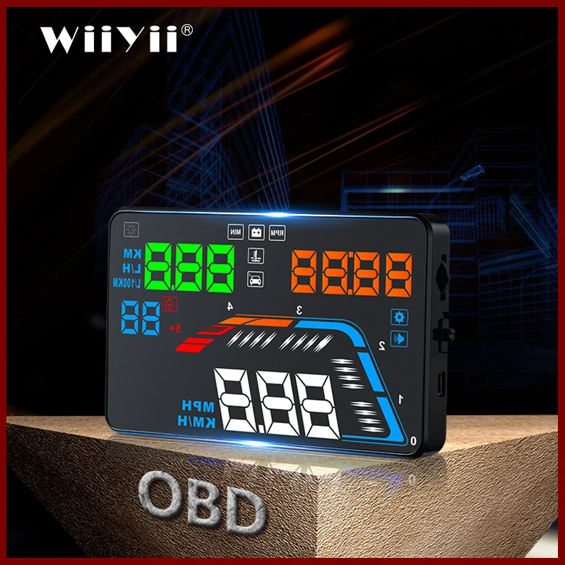 Цифровой спидометр GEYIREN Q700 OBD2 проектор на лобовое стекло превышение скорости