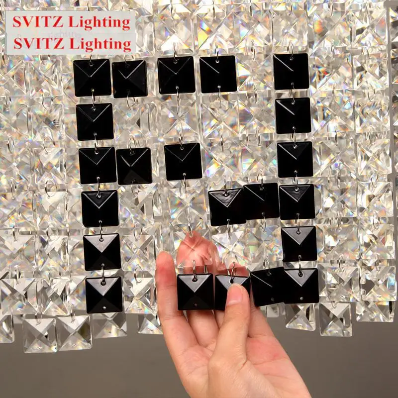 

F shape Rectangular crystal lighting Led pendant Lights for dining room LED chandelier crystal chandeliers Restaurant fixture