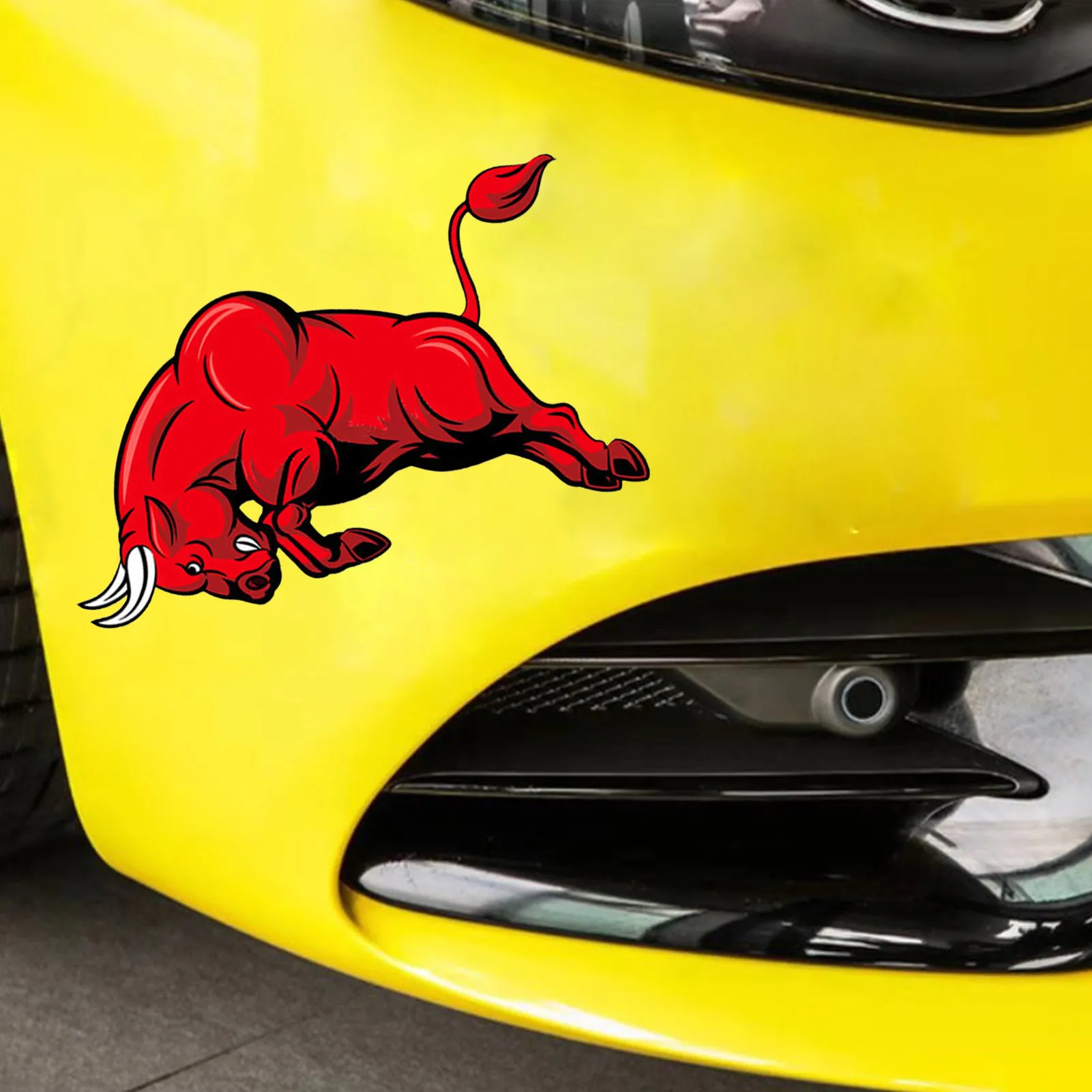 

Red Bull Head Car Sticker Innovative Personality Decal Door Body Cover Anti-scratch Sticker Decoration Accessories