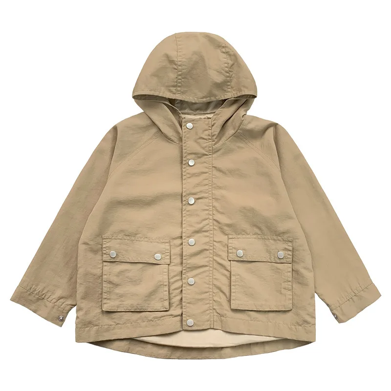 

Autumn boys fashion simple hooded zipper jackets 2-7 years children loose casual coats