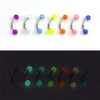 7 шт.лот акриловые ночные светящиеся женские модные кольца для пупка, штанга для пирсинга, ювелирные изделия для тела, оптовая продажа