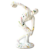 34cm abstraction discobolus statue sports human body figure art figurines resin craft home decoration accessories gift r2600