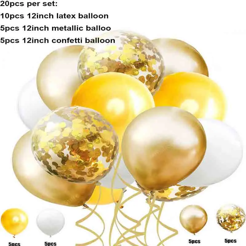Mixed gold 20 шт./лот, зеленые шары, металлические шары на день рождения, свадьбу, воздушный шар "Конфетти", украшение для дня рождения, для детей, взрослых, шары из латекса 7MZ - Цвет: Mixed gold