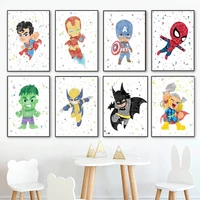 marvel cartoon canvas painting superhero batman poster and printmaking wall art print canvas nursery bedroom home decor gift