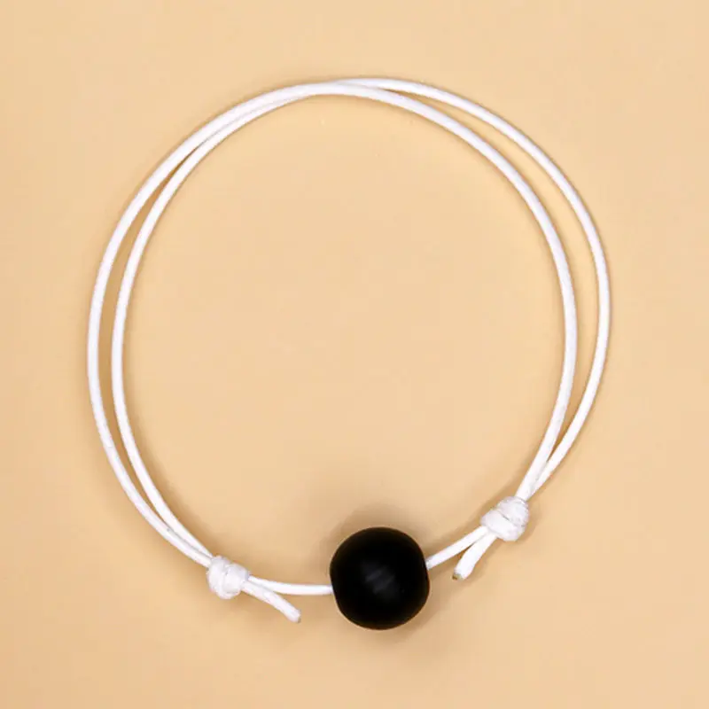 New Fashion Bracelet for Women and Men Artificial Stone Ball Charm Bracelets Paired Rope Chain Couple Bracelets Gifts for Lovers - Окраска металла: 1 PC black ball